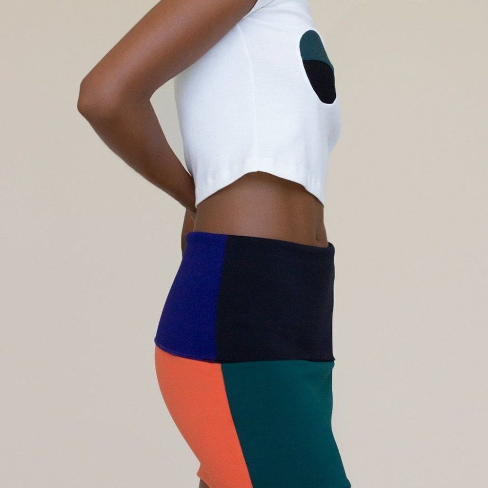 Orseund Iris Colorblock Mini Skirt - Black, Blue, Green, Orange